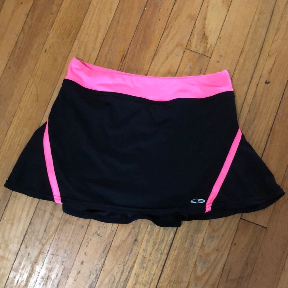 Champion girls black and pink tennis skort